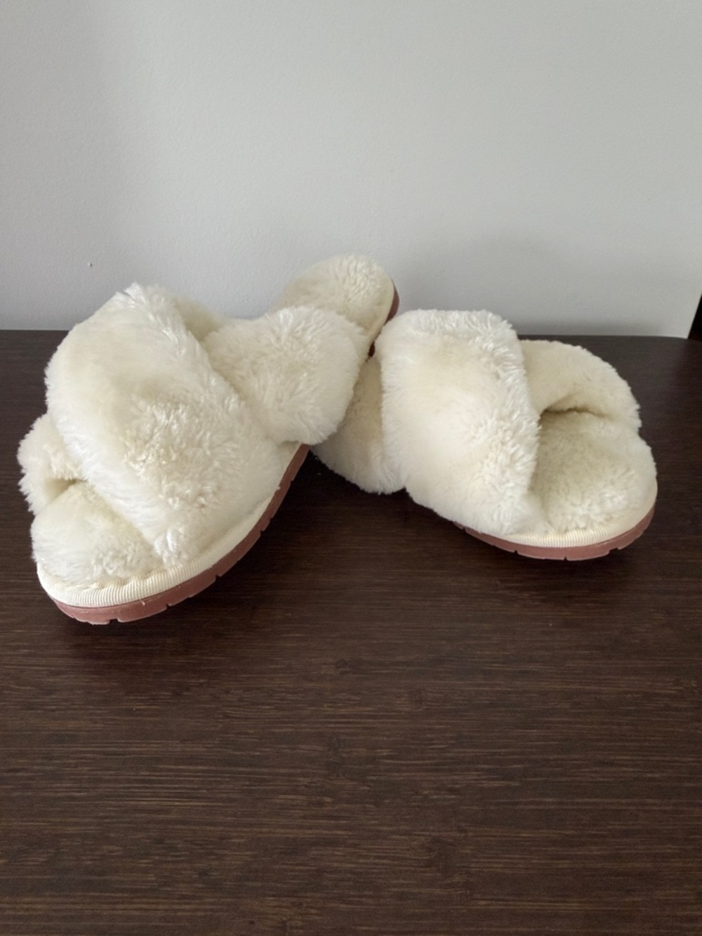 Girls Plush Slip On/Open Toe Slippers